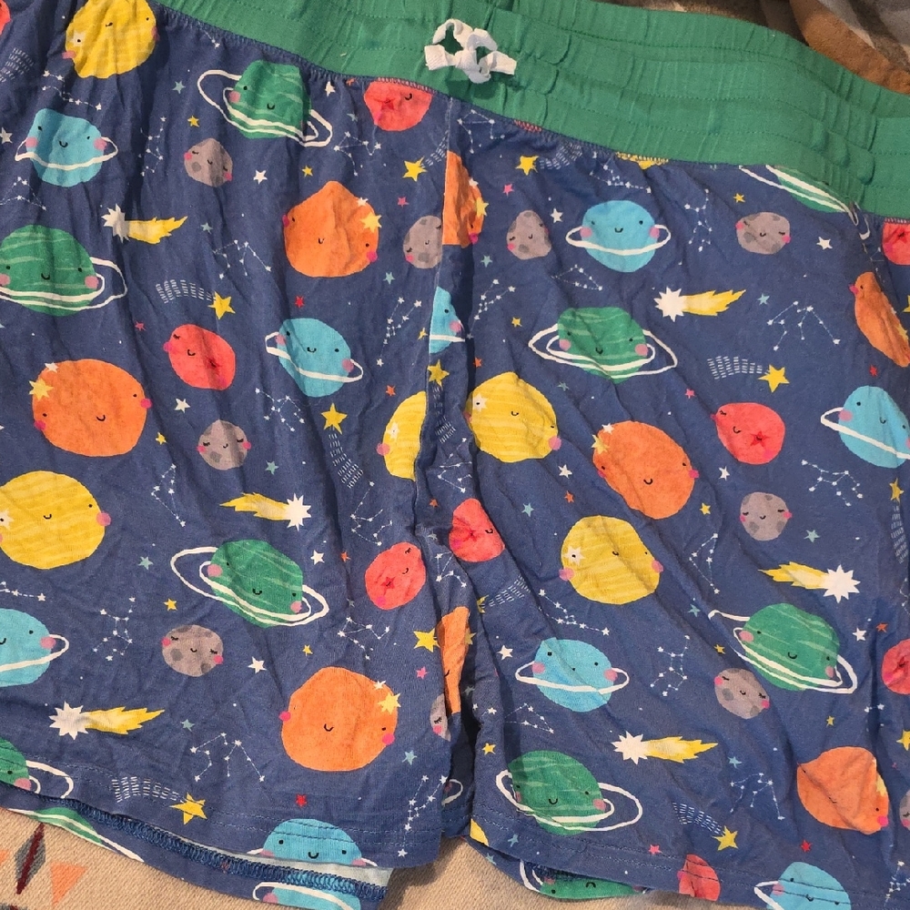 Little Sleepies Sleepy Galaxy Shorts - Blue and Green